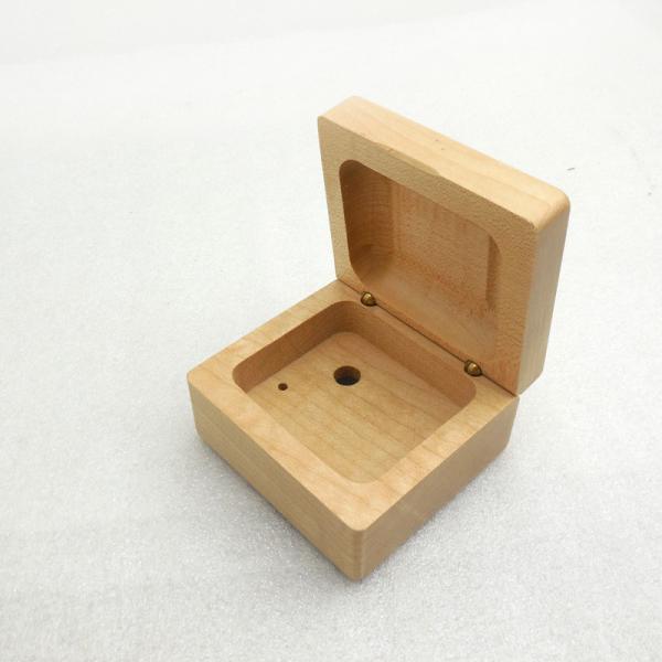 Small Natural Wooden Jewelry Box Hinged DIY Blank