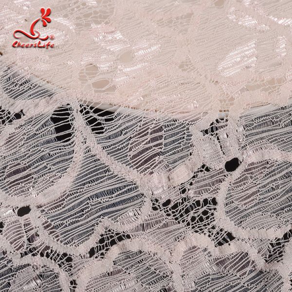 Fashion Swiss Lace Fabric 140cm Width / Embroidered Bridal Lace Fabric