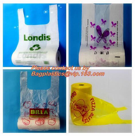 Biodegradable Reusable Plastic T-Shirt Bag Eco Friendly Compostable Grocery Shopping Thank You Recyclable Trash Basket