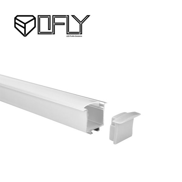 24mm Recessed Aluminium Extrusion For Led Strip U Shape With PC Cover
