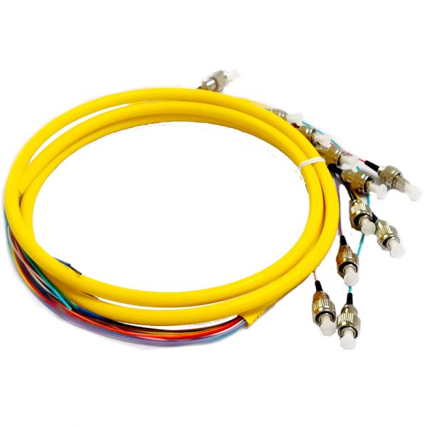 FC UPC OFNR Fiber Optic Pigtail SM 12C Colored Single Mode LSZH