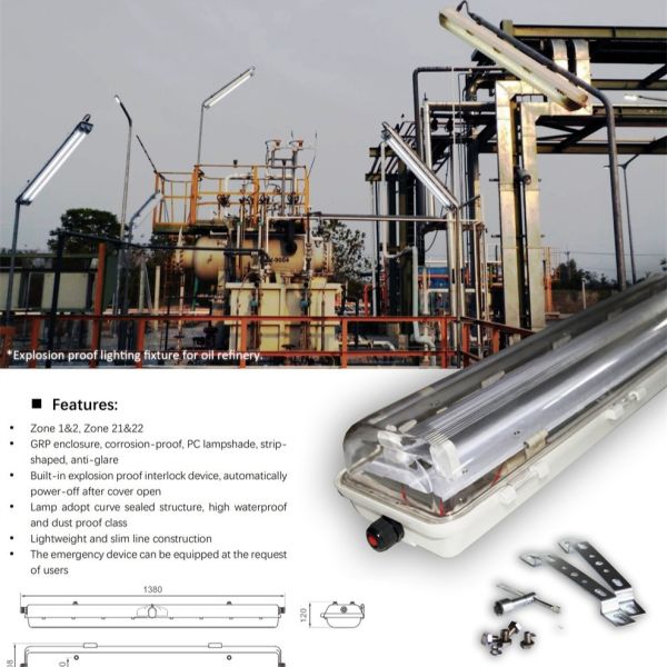 Explosion Proof Fluorescent Tube Light | ATEX/IECEx Approved | IP66 Anti-Blast Fixture for Oil, Gas & Chemical Zones