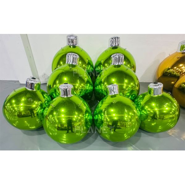 Double Layer PVC Giant Inflatable Christmas Ormanets with Mirror Effect