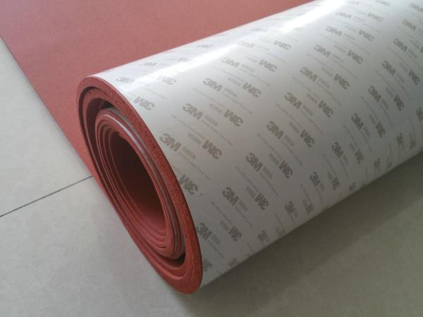 Industrial Grade 100% Virgin Silicone Foam Rubber Sheet with Backing Adhesive 3M Red