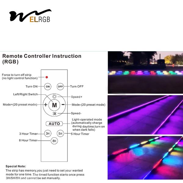 10m 2835 Lâmpadas solares de cabo ao ar livre 3500K LiFePO4 Lâmpadas de fita LED solares