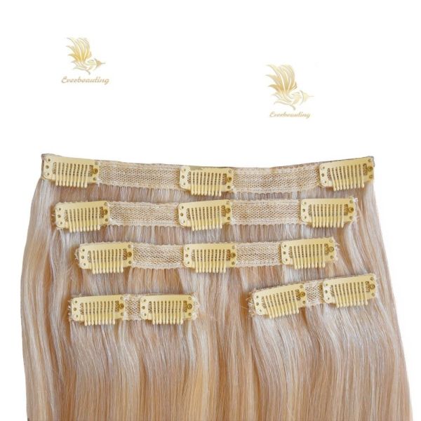 Pre-Bonded Style Clips Clip Ins Hair Double Drawn 100% Virgin Human Hair Extensions