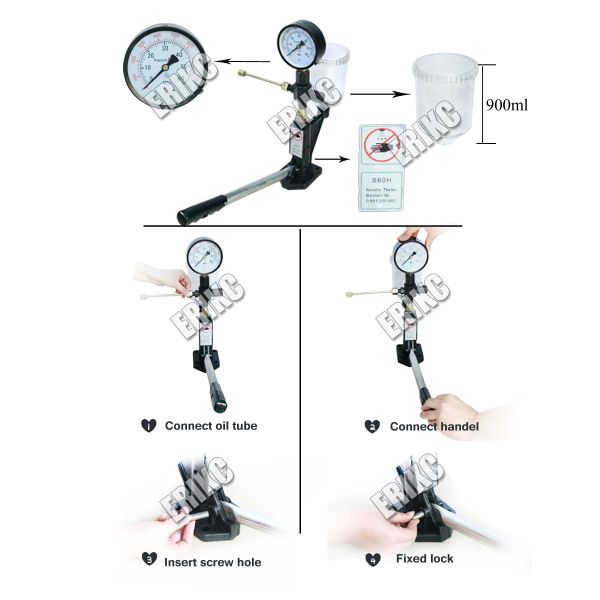 ERIKC auto diagnostic instrument common rail calibration machines nozzle test machine For BOS denso injector