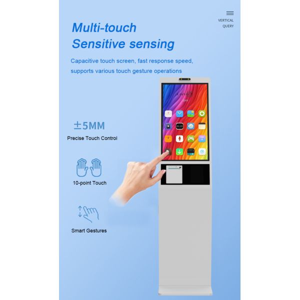 32 inch Indoor Advertising Playing Equipment Floor Standing Food Ordering Kiosk With Lcd Touch Screen