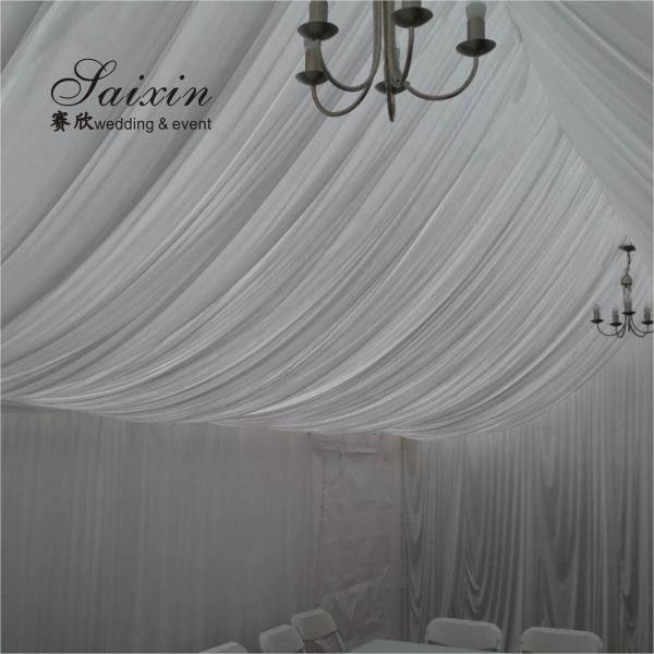 SX-387 Beautiful Wedding Stage Decorative White Drapery Hanging Ceiling Drapes