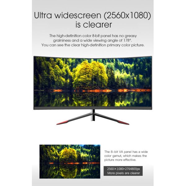 30 дюймовый изогнутый компьютерный игровой монитор R1800 WFHD 200hz широкоэкранный игровой монитор