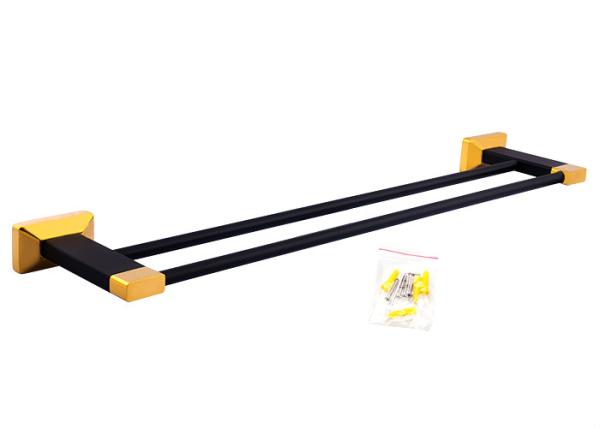 Solid Brass Bathroom Accessory Double Bathroom Towel Bar With Gold Plated