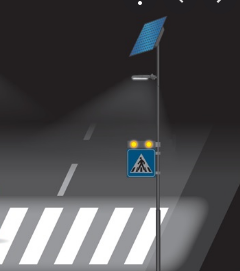 600mm High Visibility Solar Pedestrian Crossing Sign For Road Safety