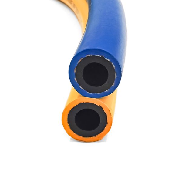 EPDM Synthetic Rubber Twin Welding Hose with 300 PSI Working Pressure and ISO 3821 Certification for Construction Sites