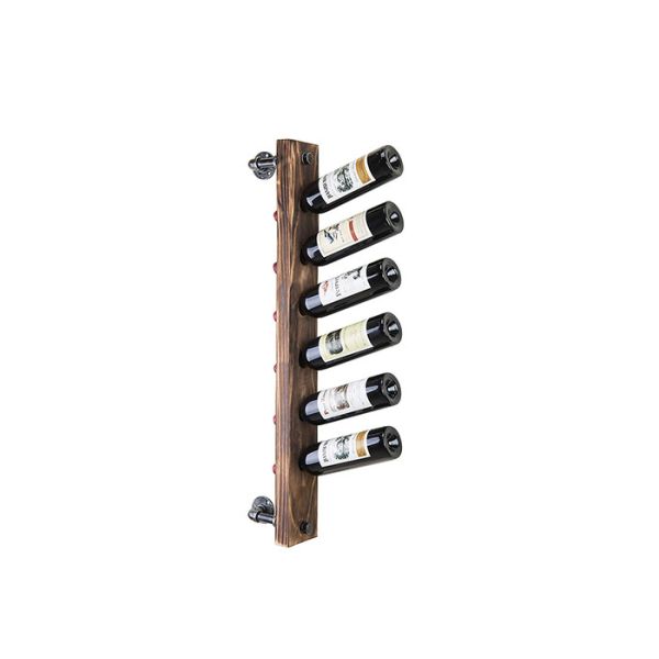 Wall Mounted 6 Bottle Wine Rack Malleable Iron Material With Casting