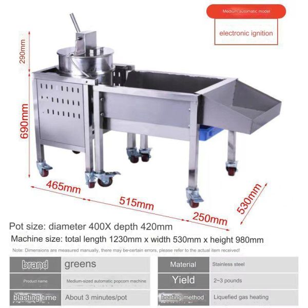 80 KG Infinitely Variable Speed Automatic Popcorn Vending Machine for Snack Food Needs