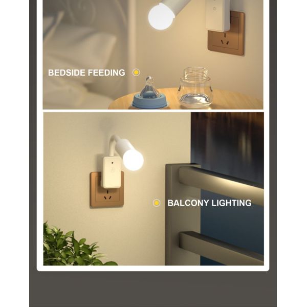 Two/Three Plug Remote Control Socket 5W Night Light for Bedroom Sleep and Baby Feeding