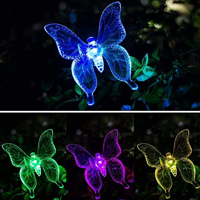 Stainless Steel 1.2V  IP44  Butterfly Solar Garden Lights
