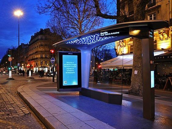 City Smart Galvanized Steel LCD Bus Stop Shelter