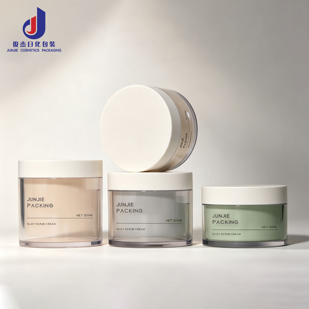 Luxury 250ml 200ml Makeup Jar with Wide Mouth PET Plastic Body Scrub Jars for Skincare Face Cream with Screw Cap