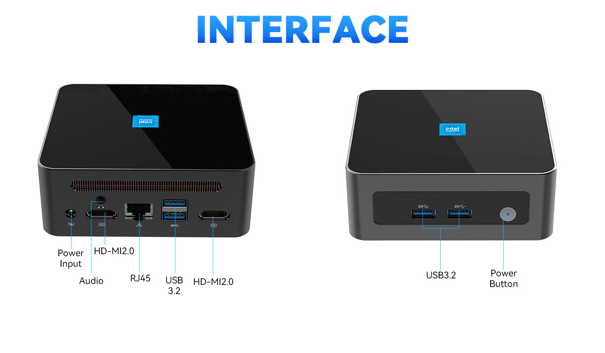 Процессор N100 12-го поколения Intel Mini PC DDR4 32 ГБ с однопроводным LAN и двойным HDMI
