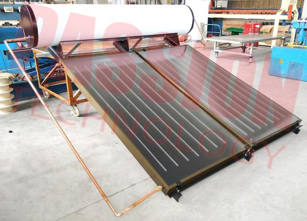 aquecedor de água térmico solar da placa lisa do banheiro de 300L 250L, coletor solar Titanium azul