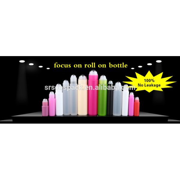 10ml transparent thick bottom glass roller metal ball bottle for perfume oil