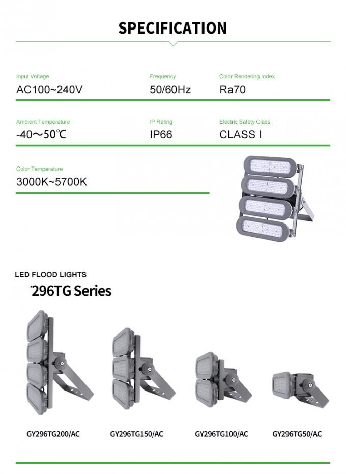 Внешняя IP66 арена 150w 100w привела света потока стадиона