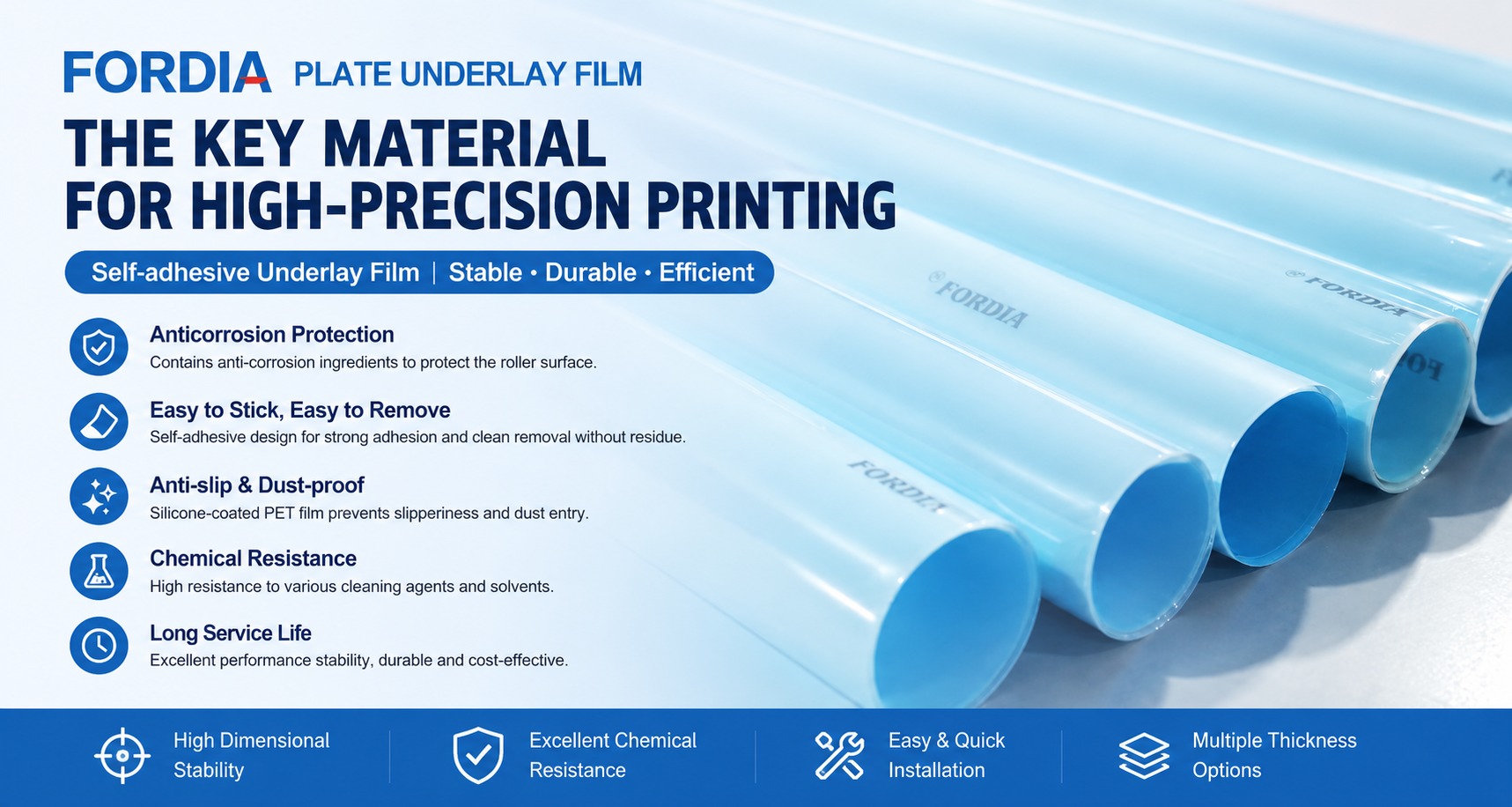 Self Adhesive Underpacking Foil Polyester Underpacking Film For Offset Printing Press