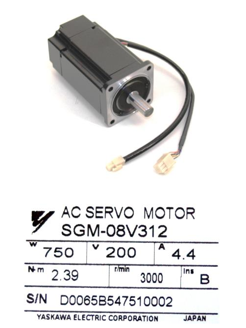 750 W Yaskawa AC Miniature Servo Motor SGM-08V312C 750W 200V InsB