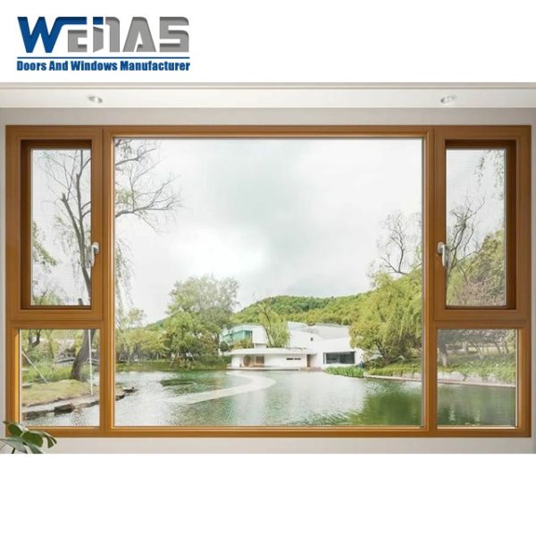 Modern Thermal Break Aluminium Alloy Casement Window Heat Sound Insulation for Bedroom Living Room Exterior Use