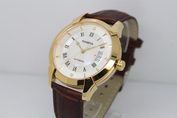 Men Automatic Mechanical Wrist Watch / Charm White Dial Watches With Two Years Guarantee