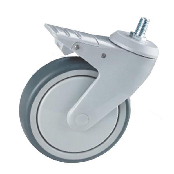 4 Inch Swivel TPR Threaded Medical Caster for Hospital Bed Stroller