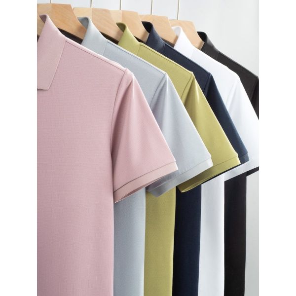 2820 Summer New Arrival 170g 75.4% Polyester 19.4% Cotton 1.8% Viscose 1.2% Linen 1.1% Mulberry Silk 1.1% Rayon Casual Commuter Polo Shirt