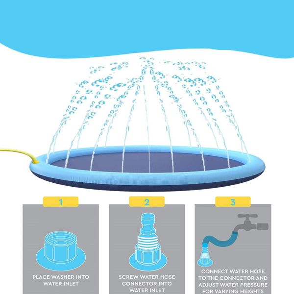 Tapis de jeu aquatique pour chien en PVC, pliable, pour extérieur