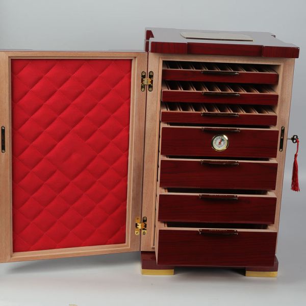 Luxury Cedar Wood Cigar Humidor Box 100 CT Capacity