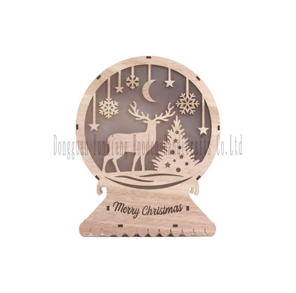 LED Light Wood Christmas Decoration Wood Crafts Gifts for Xmas Party Decor