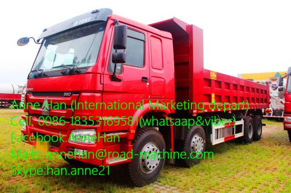 Heavy Load Dump Truck 8X4 With 420 HP Engine 60 Tons Green Color dump truck