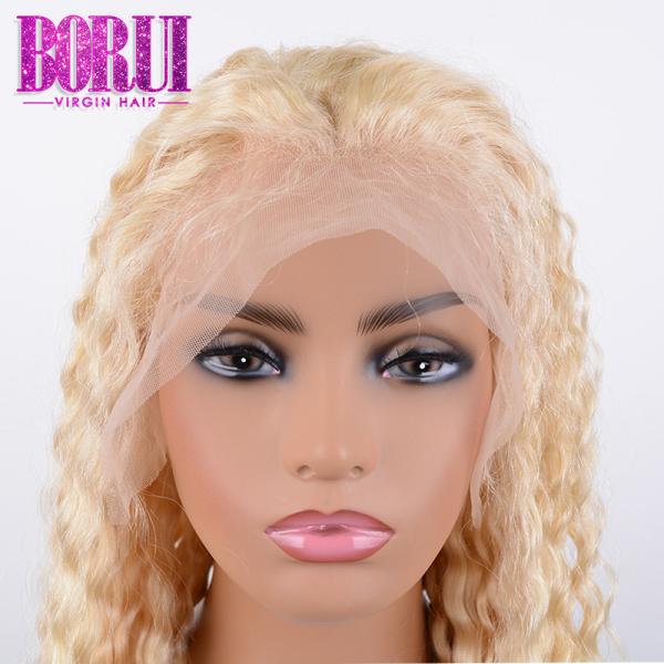 613 Blonde Deep Curly Wave Lace Front Wig With Baby Hair