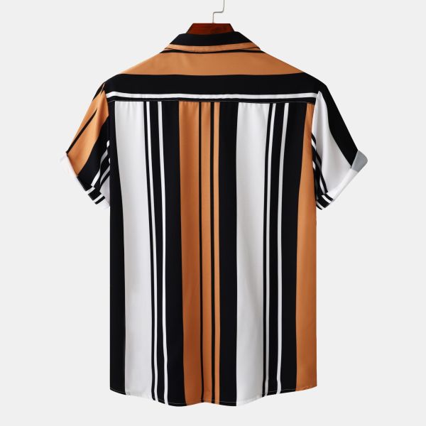 5000 cantidades camisa de playa de hombres con rayas camisas de estilo casual para imprimir en verano