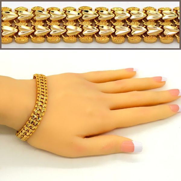 Hot Selling items Fashion jewelry Men or Womans bracelet Bangle 18K Real Gold Plated Link