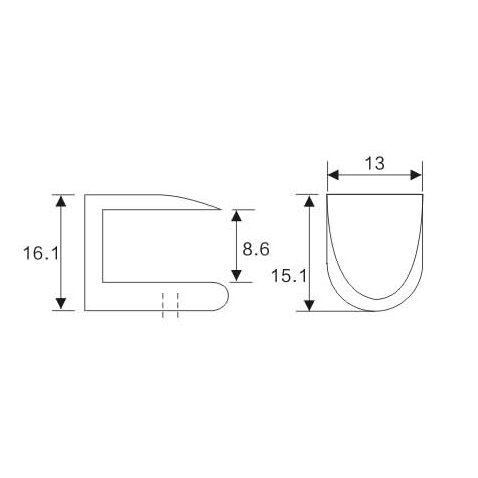 Fixed Glass Holder YS-035, Zinc Alloy,  for glass 8mm, finishing chrome or Satin