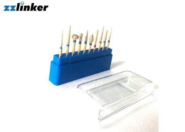 10 Sizes Dental Burs For Crown Preparation Gold Plated With FDA Certificate