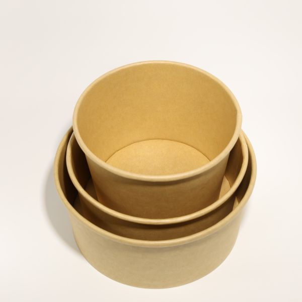 Pantone CMYK Colour Paper Takeaway Box Round Cardboard Paper Salad Bowls OEM