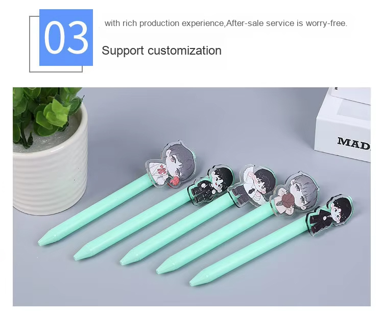 High-Appearance Level Elementary School Stationery Custom Logo Neutral Pen with Capybara Box Black Ballpoint Pen