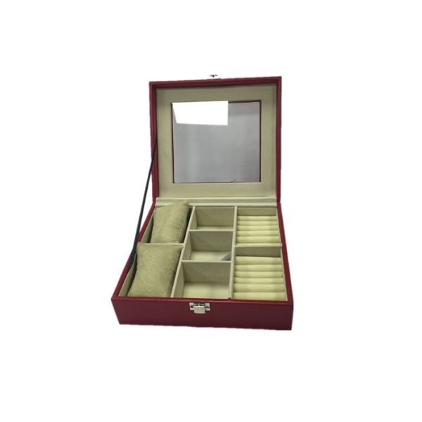 Напечатанный годом сбора винограда роскошный деревянный случай шкатулки для драгоценностей с стеклянное верхнее Ресиклабле