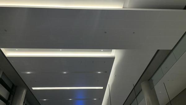 Airport Composite Metal Acoustic Ceiling Tiles RAL White 9016 Aluminium Micro Perforated