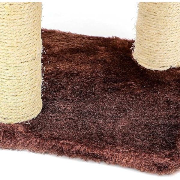 ODM Design Cat Furniture Beige Chipboard Climbing Tree with Sisal Column and Plush Hammock