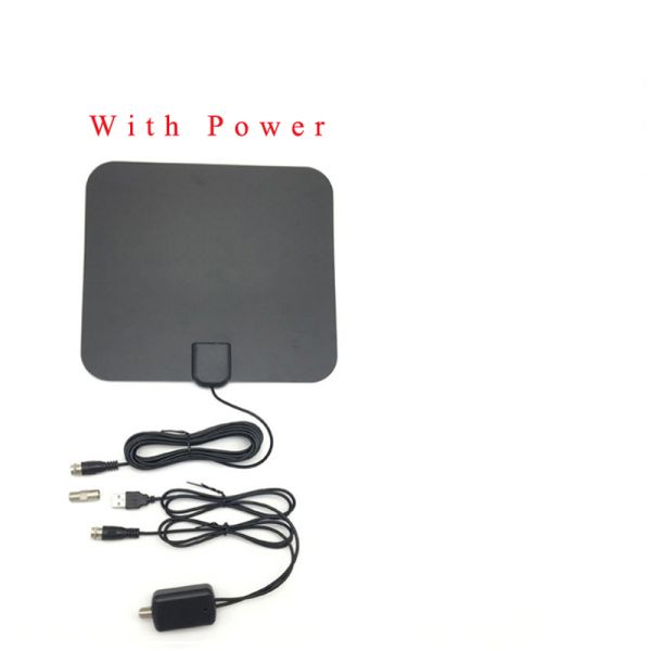 Black ABS Amplified Indoor HDTV Antenna with 50 60 or 65 Mile Range