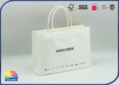 Logo White Paper Shopping Bag imprimindo feito sob encomenda levanta-se o saco de Kraft