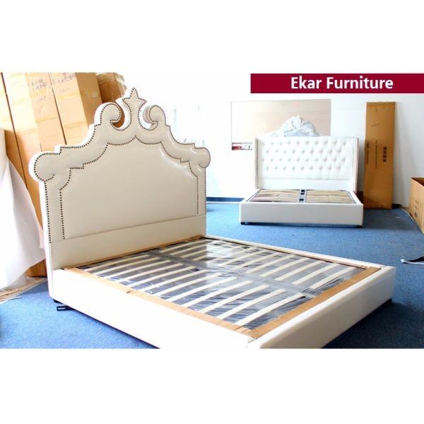 Wooden Bed Models Blue Upholstered Headboard Royal King Size Bed